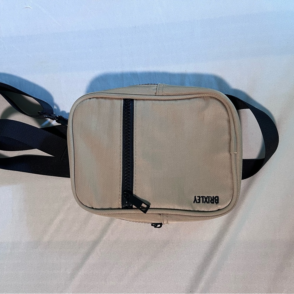 Tan and Black Crossbody Bag with Minimalist Design